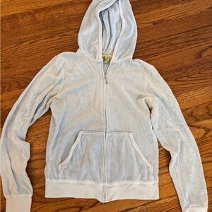 Juicy Couture Powder Blue Terry Cloth Zip Hoodie Size L